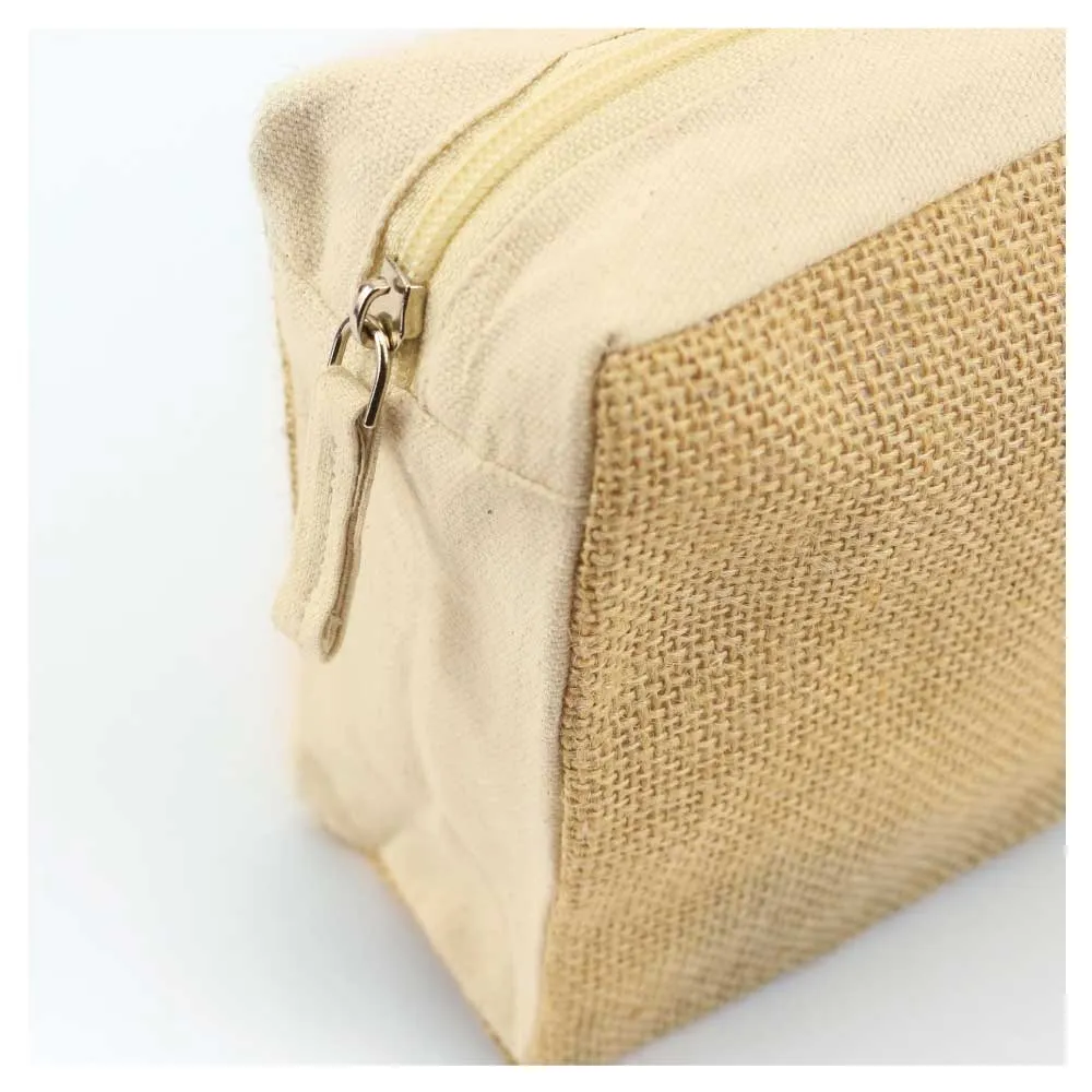 Jute with Cotton Zipper Pouch