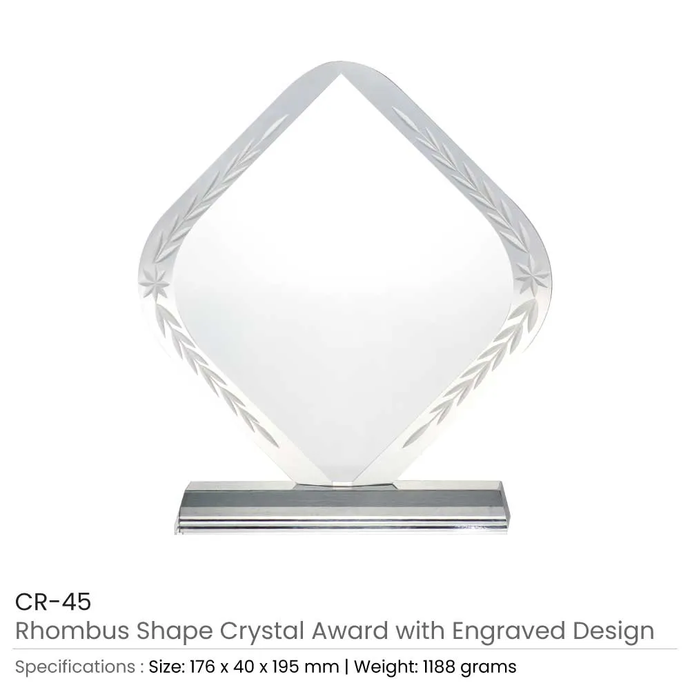 Rhombus Shaped Crystal Awards