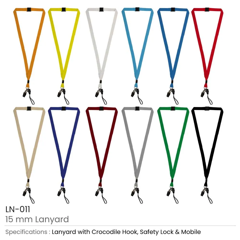 Lanyards with Crocodile Hook, Mobile Holders & Safety Lock