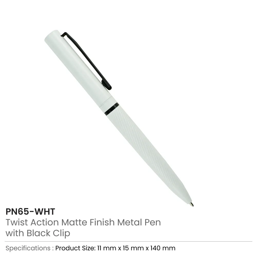 Metal Pens Twist Action Matte Finish and Black Clip