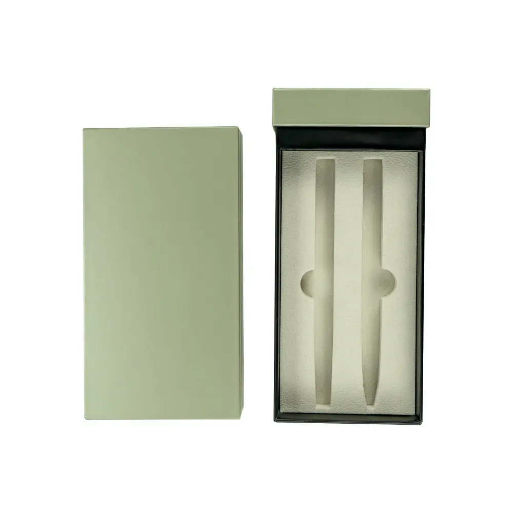 Dual Pen Box Slide to Open in Hard Cardboard Material