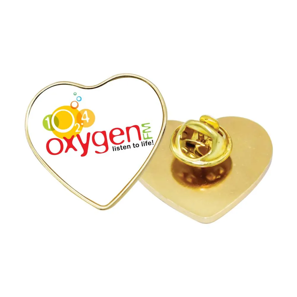 Heart Shape Metal Badges