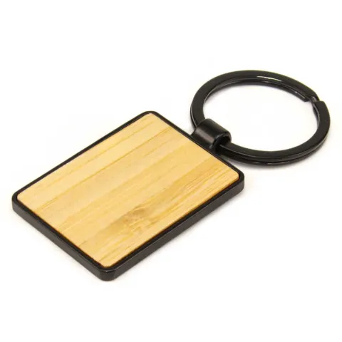 Metal Key Chain with Bamboo