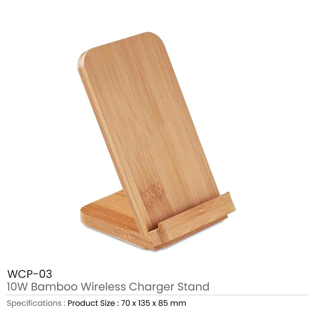 Eco-Friendly Bamboo 10W Wireless Charger Stand