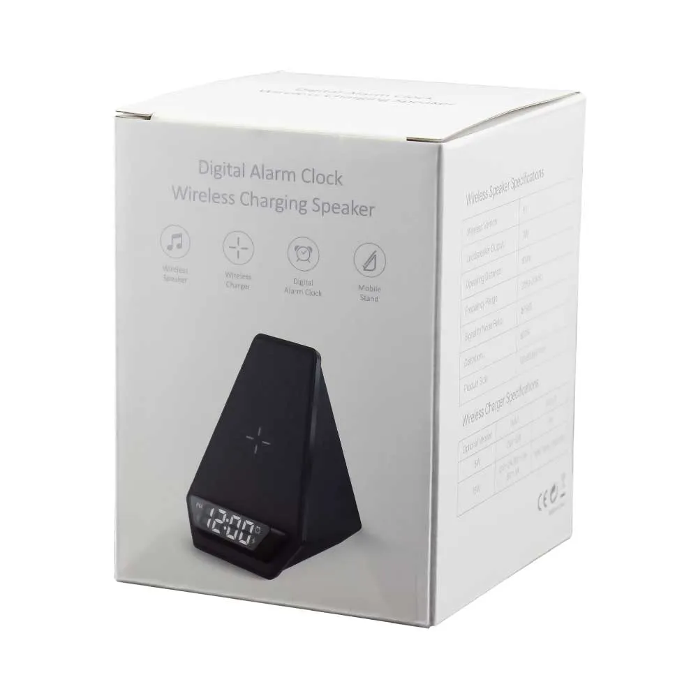 Wireless Charger BT Speaker with Clock