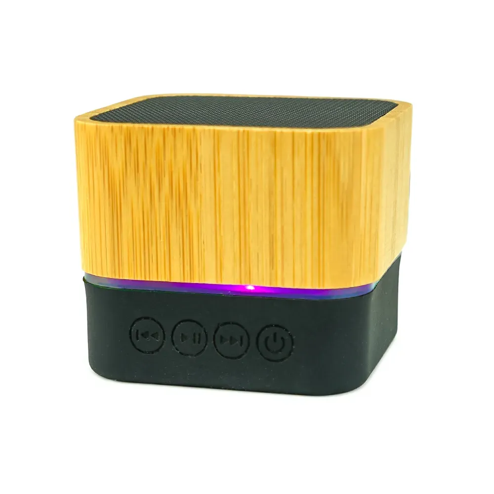 Cube Bamboo Bluetooth Speakers V5.0