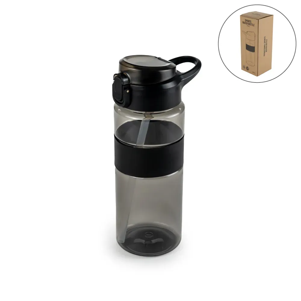Eco-friendly Sports Bottles with Straw, 700ml in rPET Material