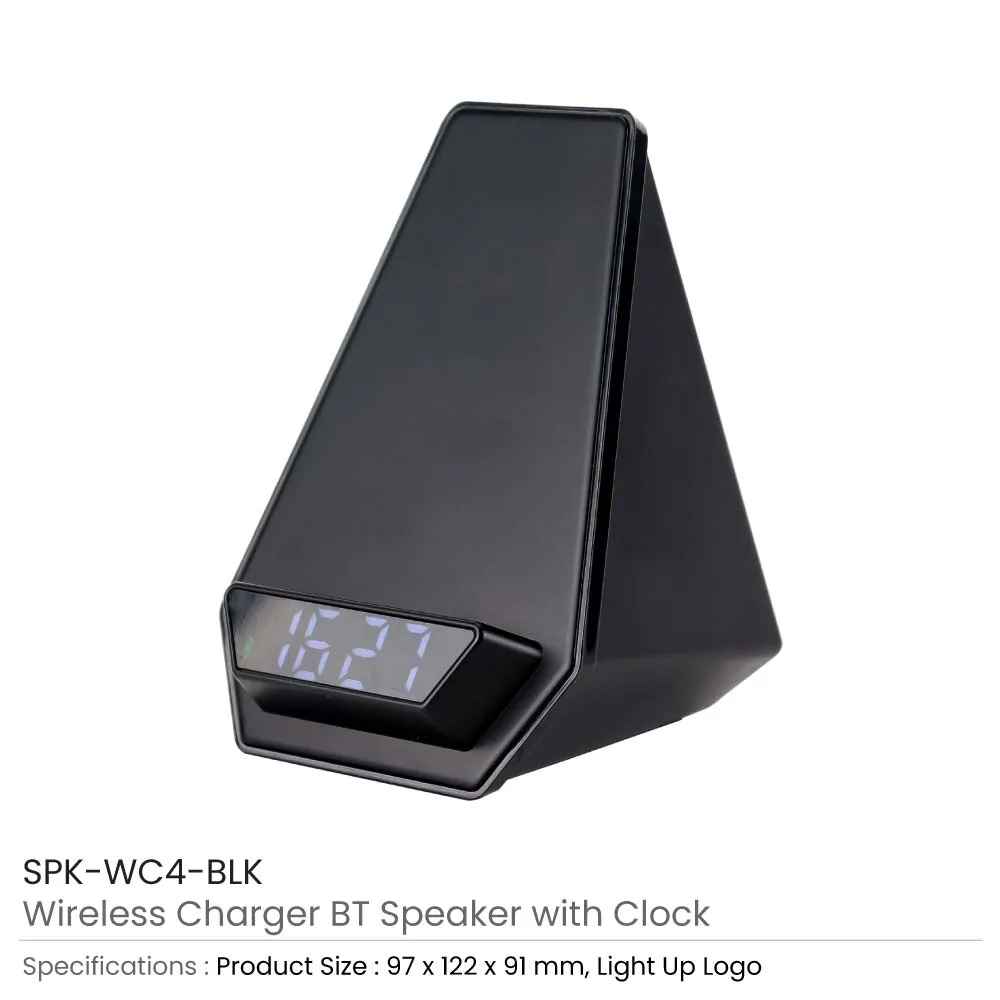 Wireless Charger BT Speaker with Clock