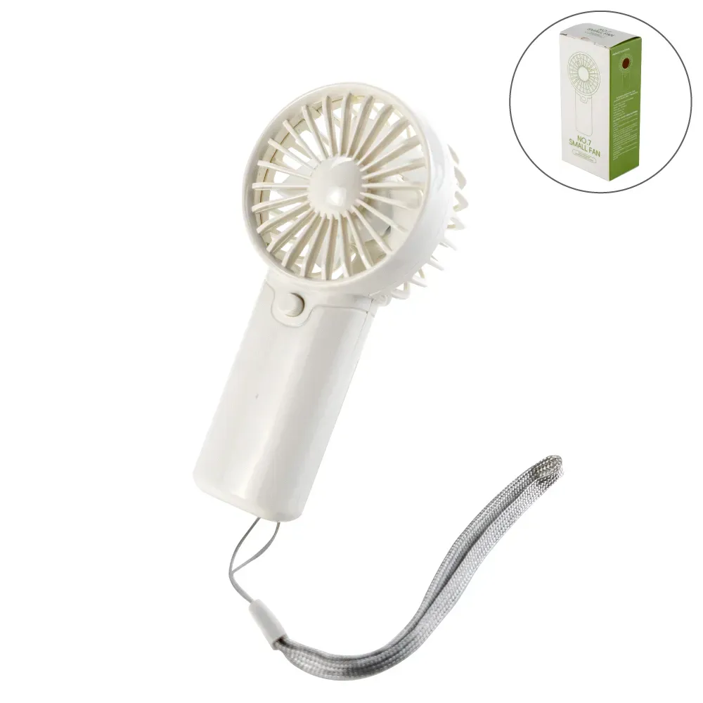 Portable Hand Fan with Lanyard Lace - White Color