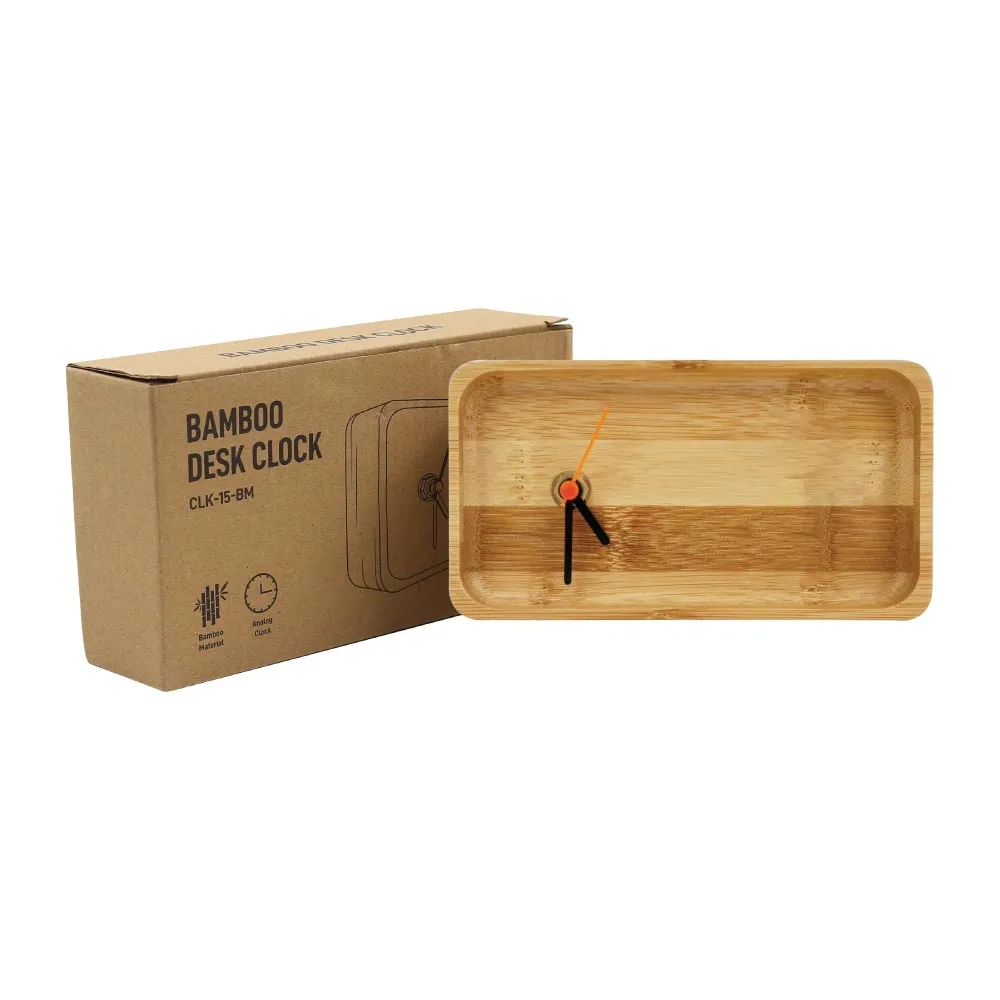 Rectangular Bamboo Desk Clock
