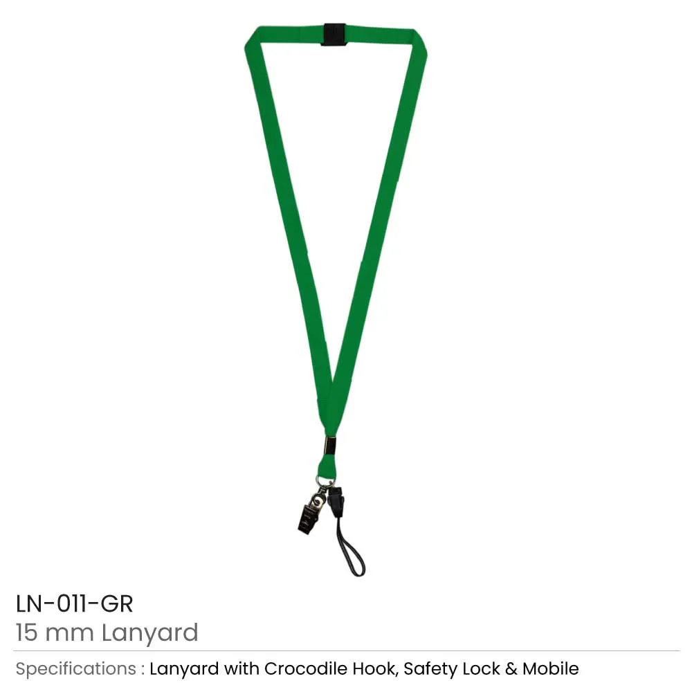 Lanyards with Crocodile Hook, Mobile Holders & Safety Lock