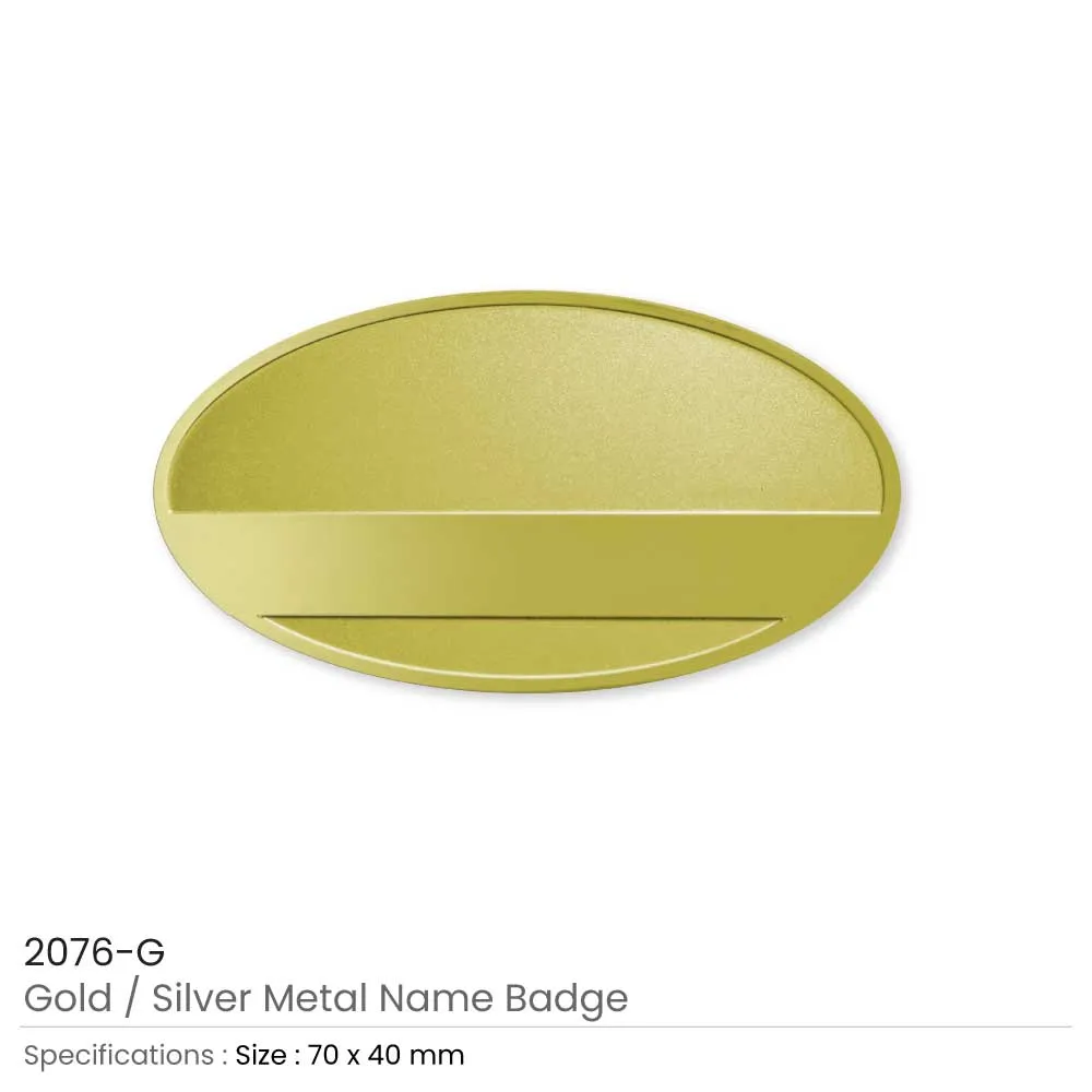 Oval Metal Name Badges