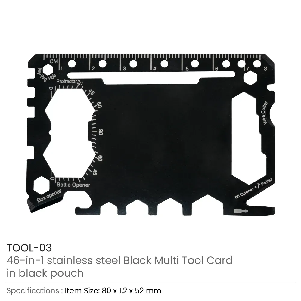Multi-functional Tool Card in PU Leather Pouch