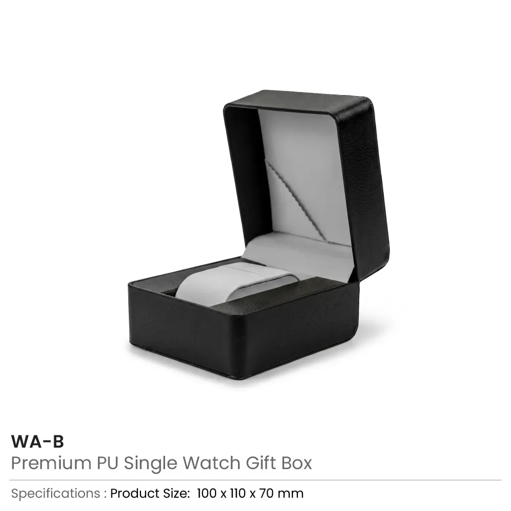 Premium PU Leather Single Watch Gift Box with Removable Cushions