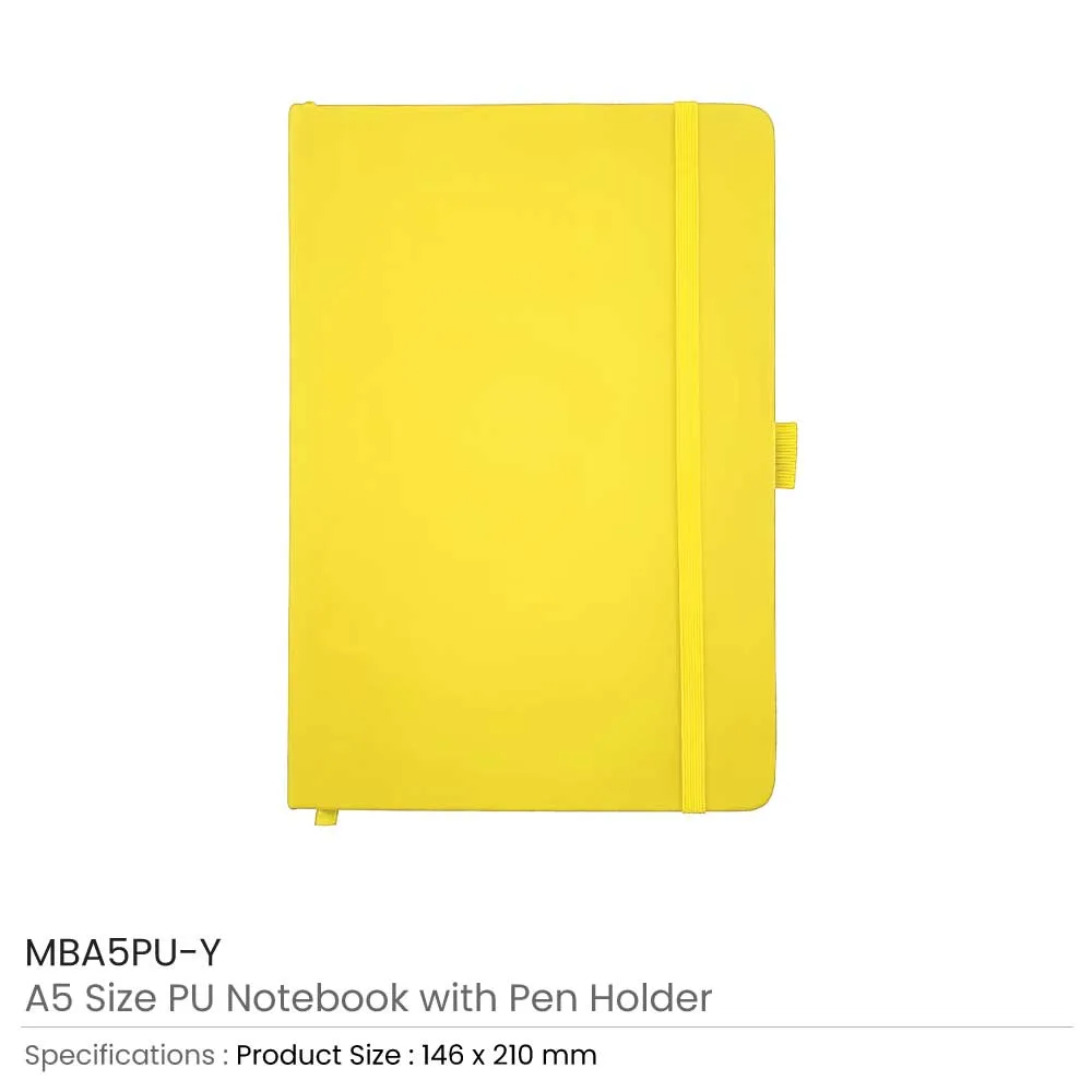 A5 PU Notebooks with Pen Holder