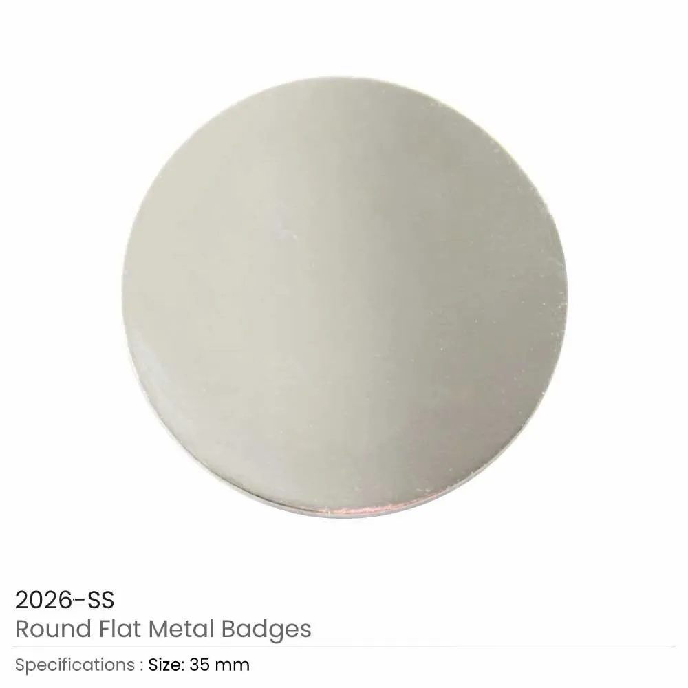 Round Flat Metal Badges