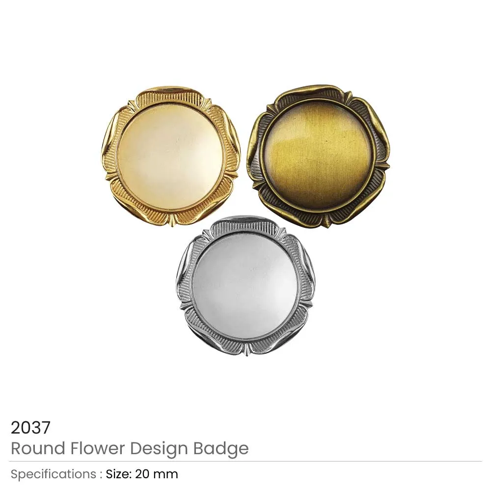 Round Flower Design Logo Badges