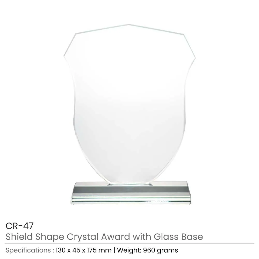 Shield Shaped Crystal Awards