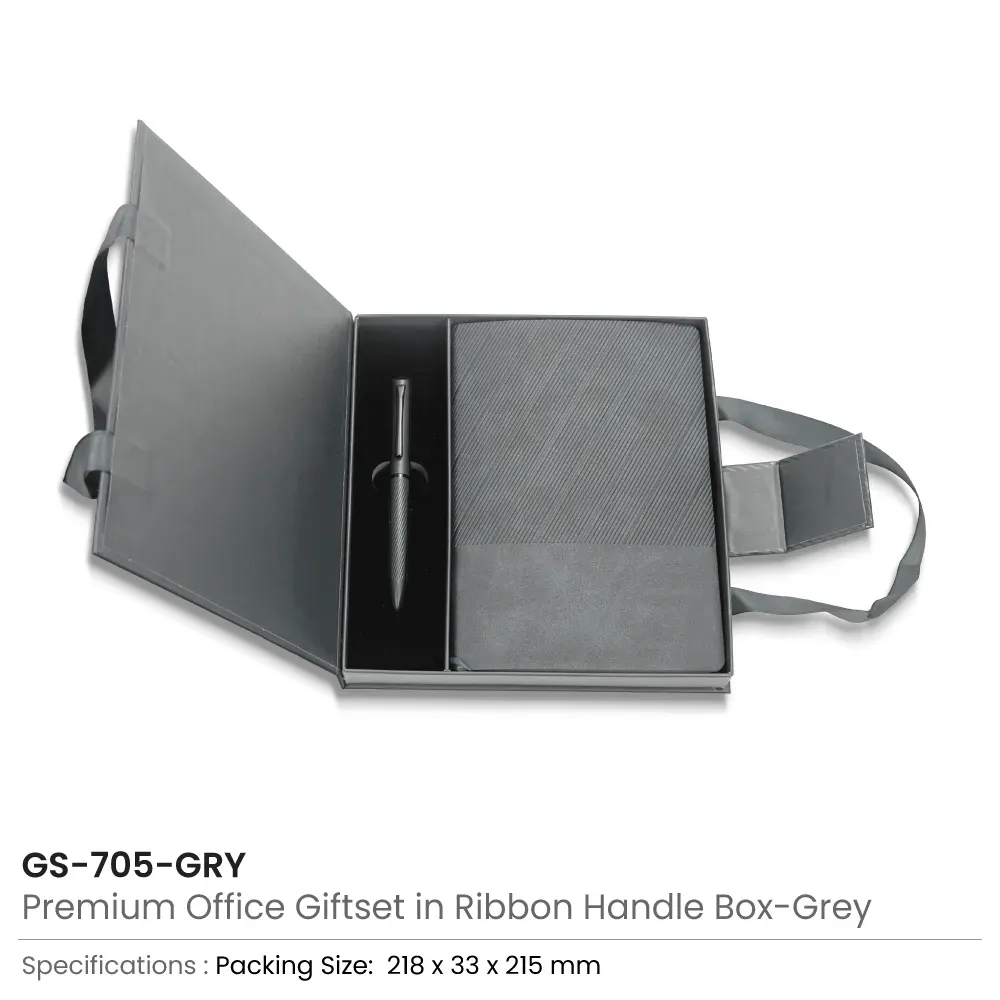 Premium Office Gift Sets in Magnetic Clasp Closure & Ribbon Handle Box