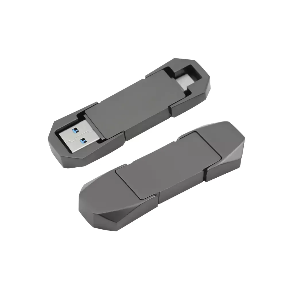 OTG USB Flip in Gun Metal 32GB V. 3.0 Type C Flip Magnetic Cap