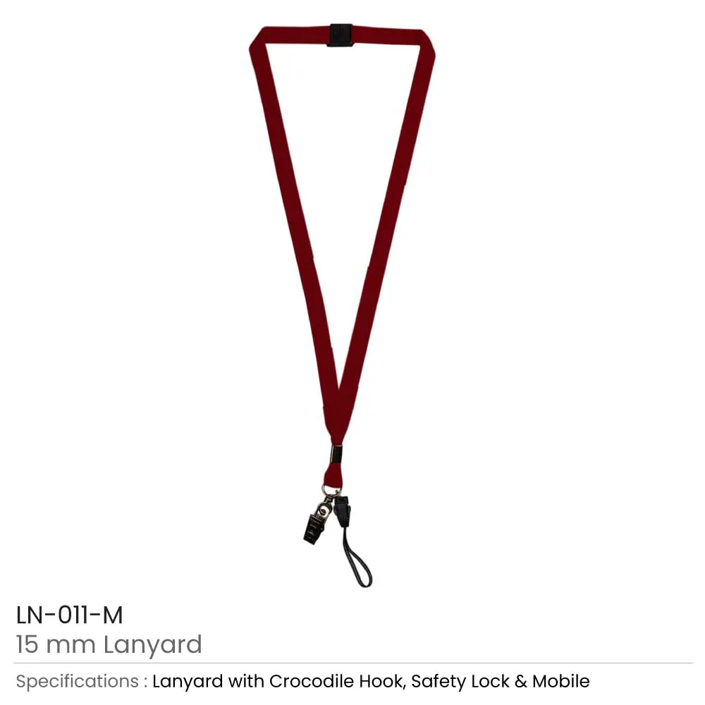 Lanyards with Crocodile Hook, Mobile Holders & Safety Lock