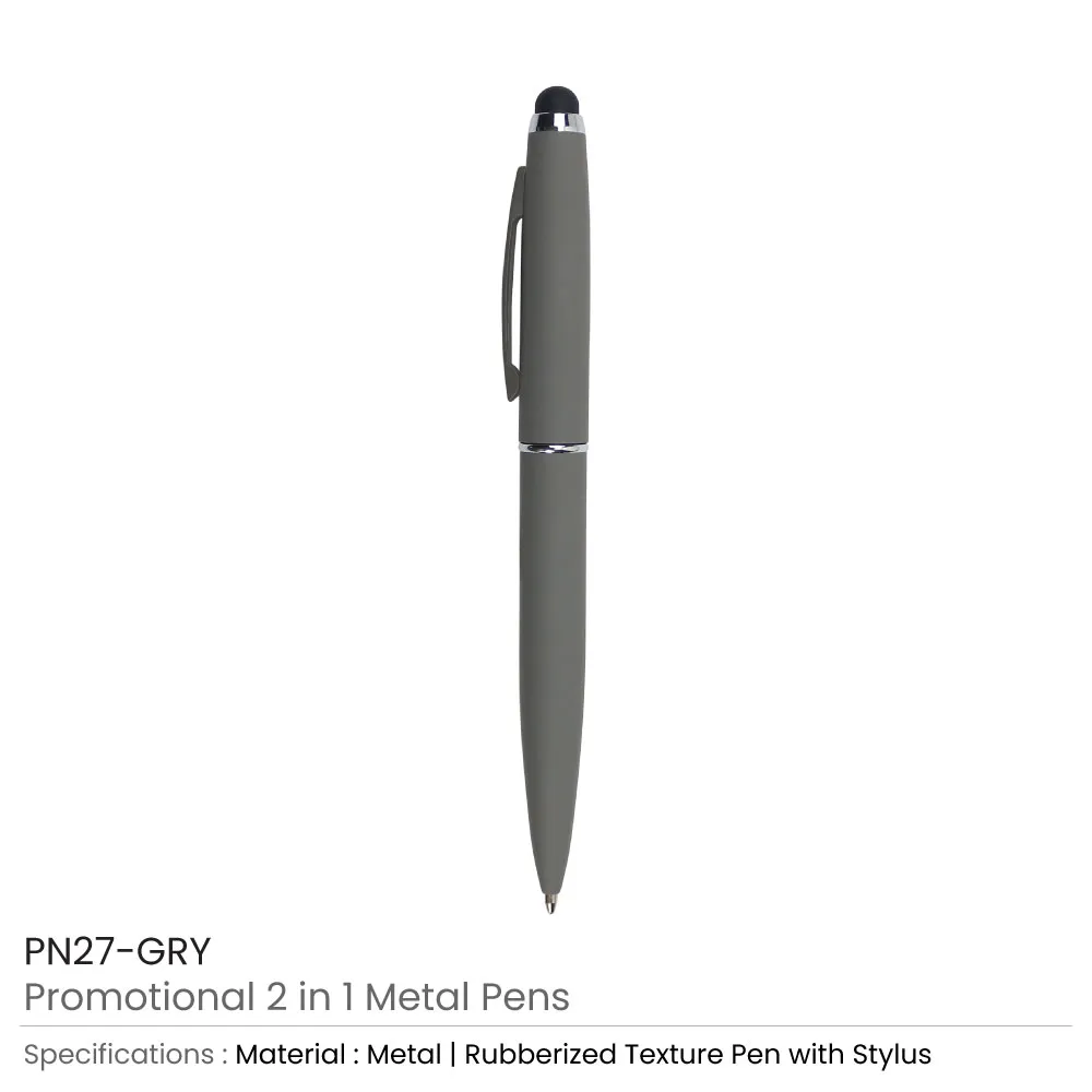 Stylus Metal Pens Rubberized & Twist-action