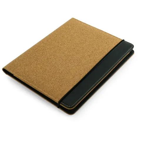 Cork Cover Folder B5 Size with Notepad, Pen and Sticky Notes