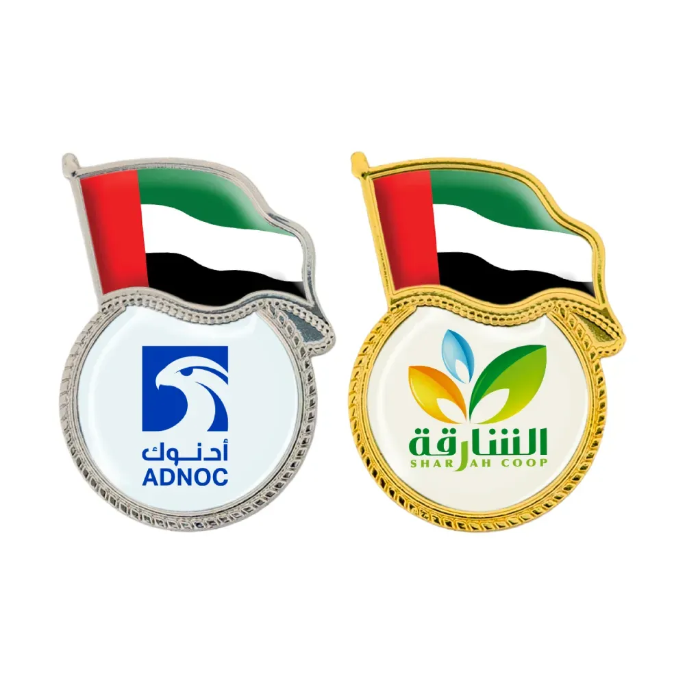 Flag Design Metal Badges with Magnet Attachment
