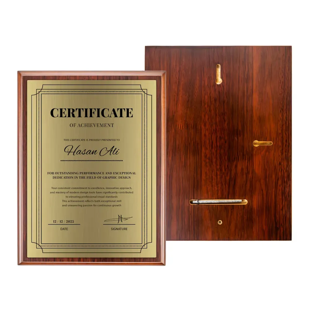 Portrait Wooden Plaques with Stand and Presentation Box