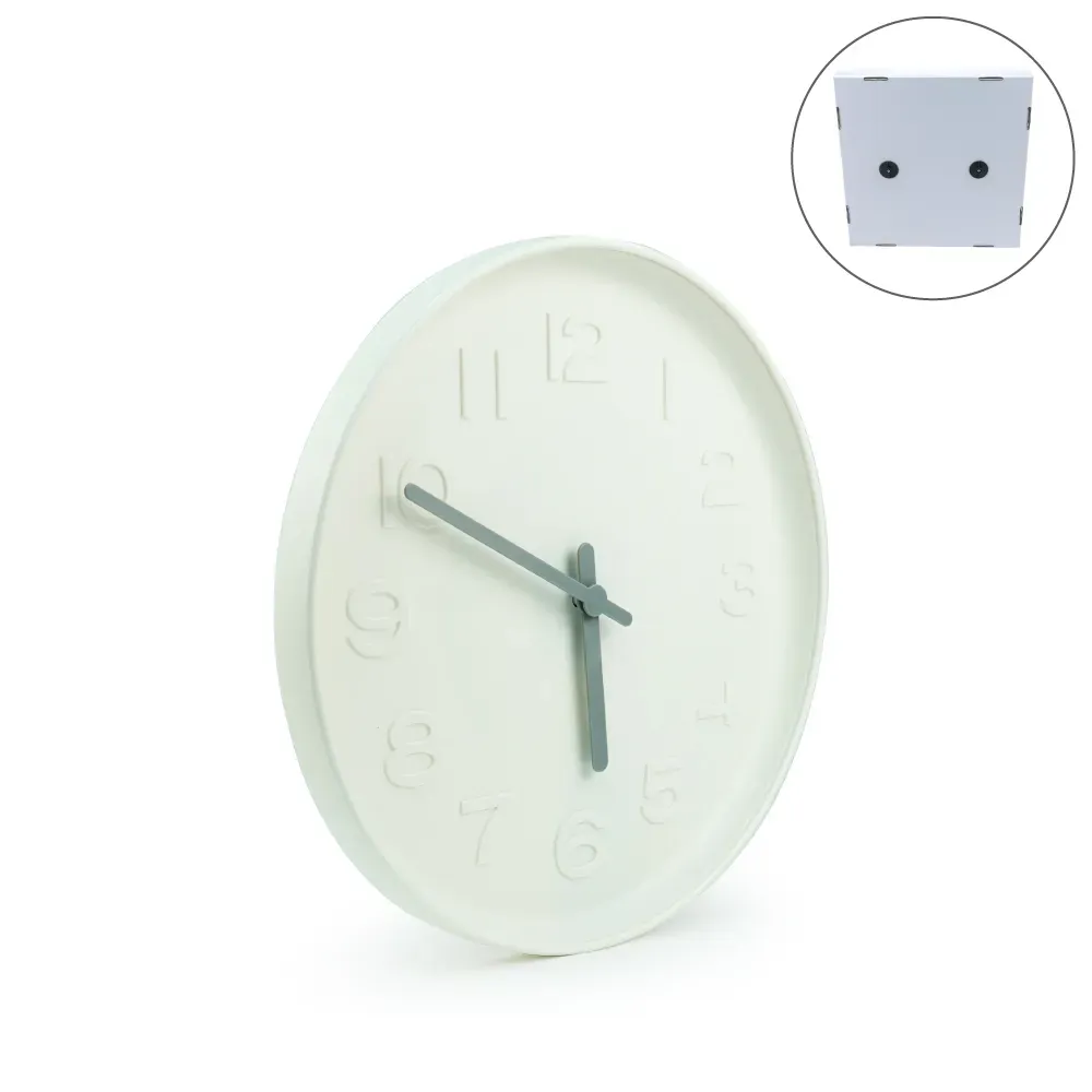 Round Analog Wall Clock Matte Finish White