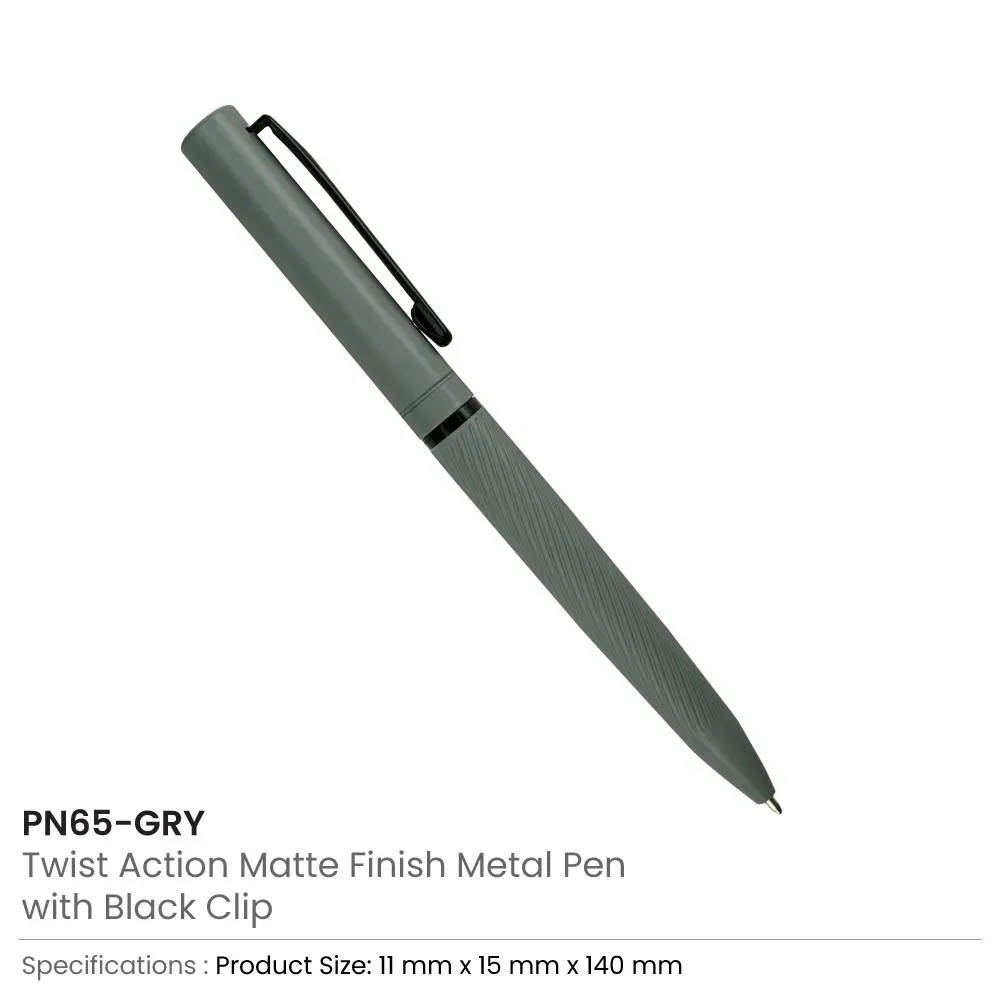 Metal Pens Twist Action Matte Finish and Black Clip