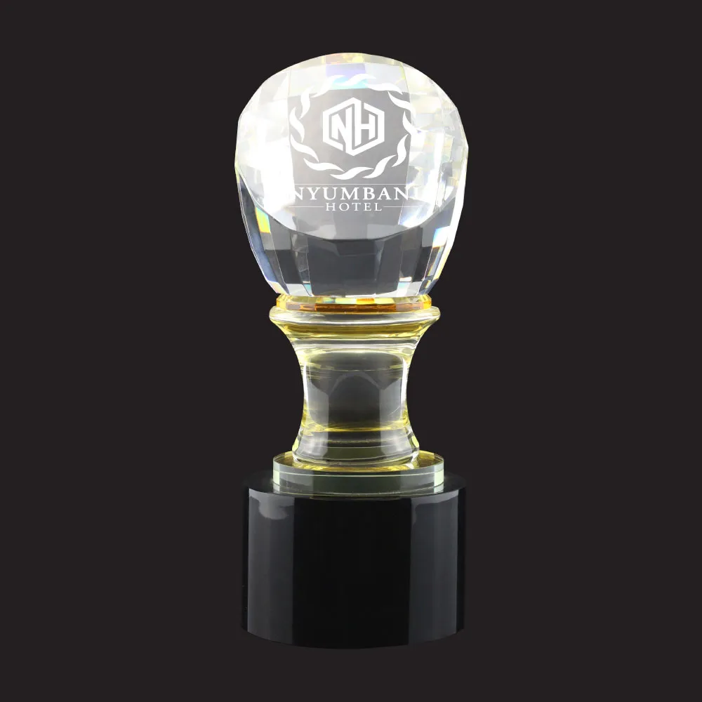 Crystal Trophy in Wooden Box