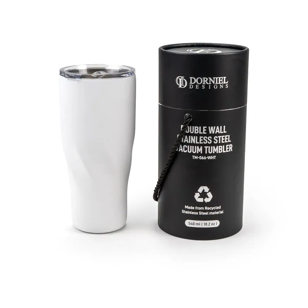 Dorniel Designs Tumblers with Transparent Lid, Recycled Stainless Steel - 540ml