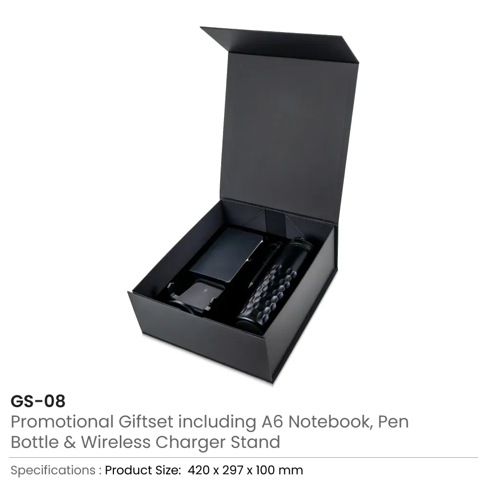 Promotional Gift Sets in Black Magnetic Closure Gift Box