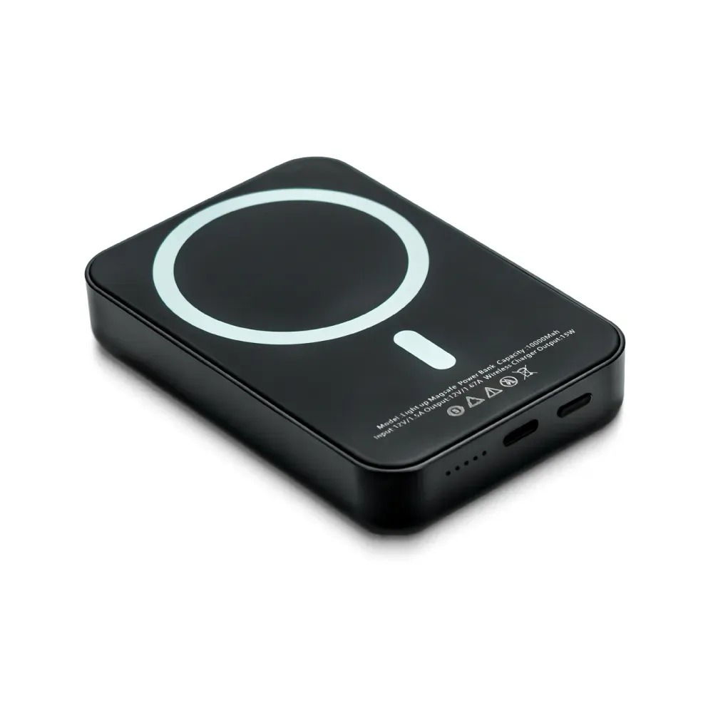 MagSafe Wireless Powerbank with Light-Up Logo, 15W Fast Charging, 10K mAh