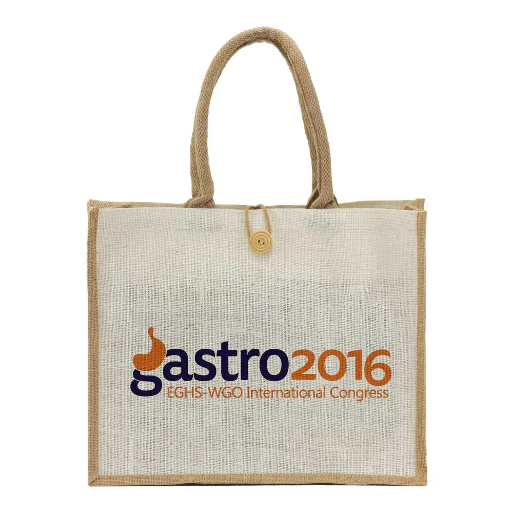 Jute Shopping Bags with Button