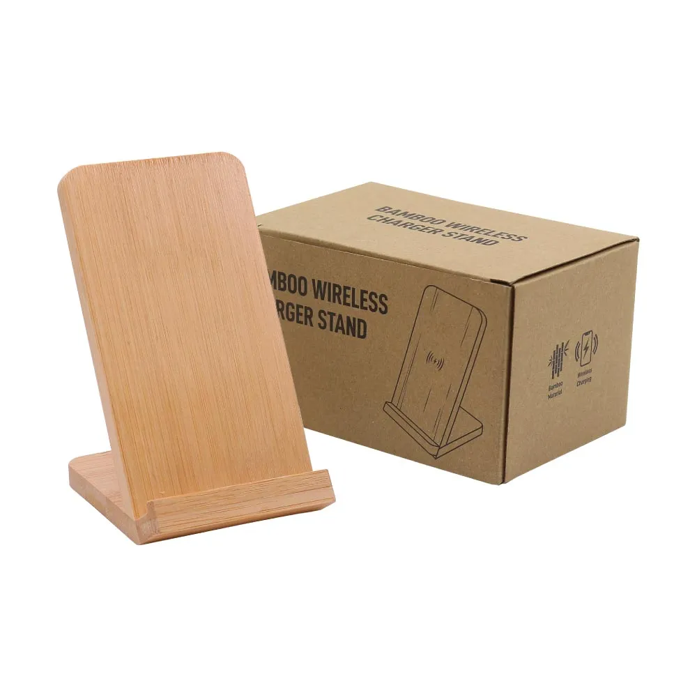 Eco-Friendly Bamboo 10W Wireless Charger Stand