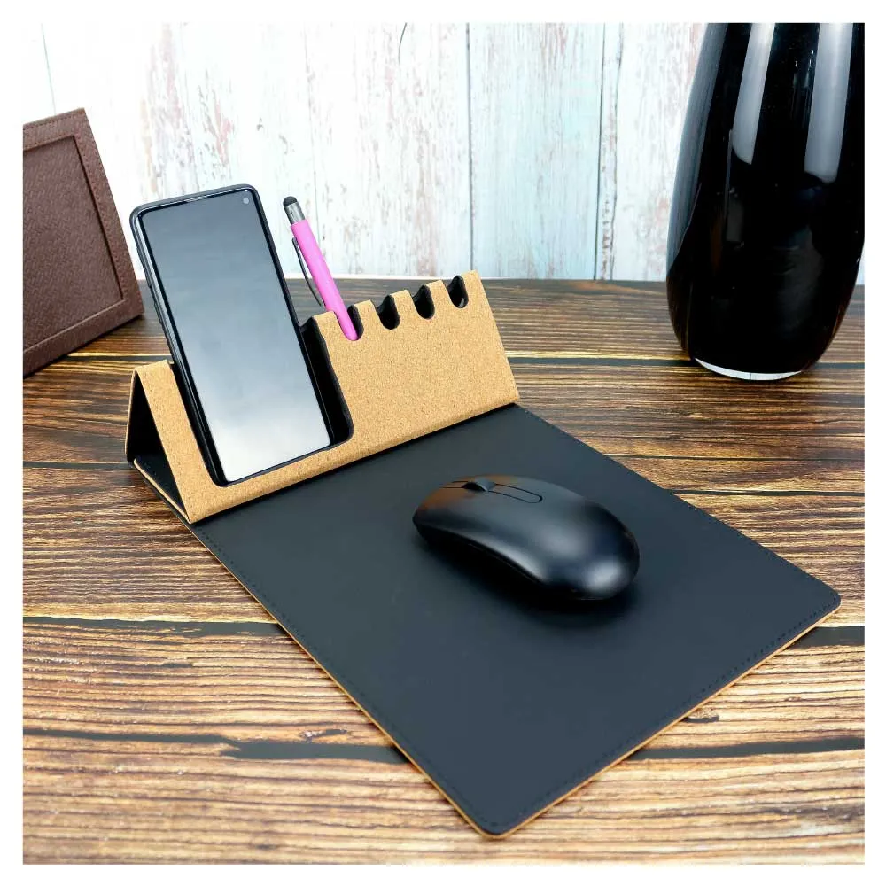 Multi Function Foldable Cork+PU Mousepad