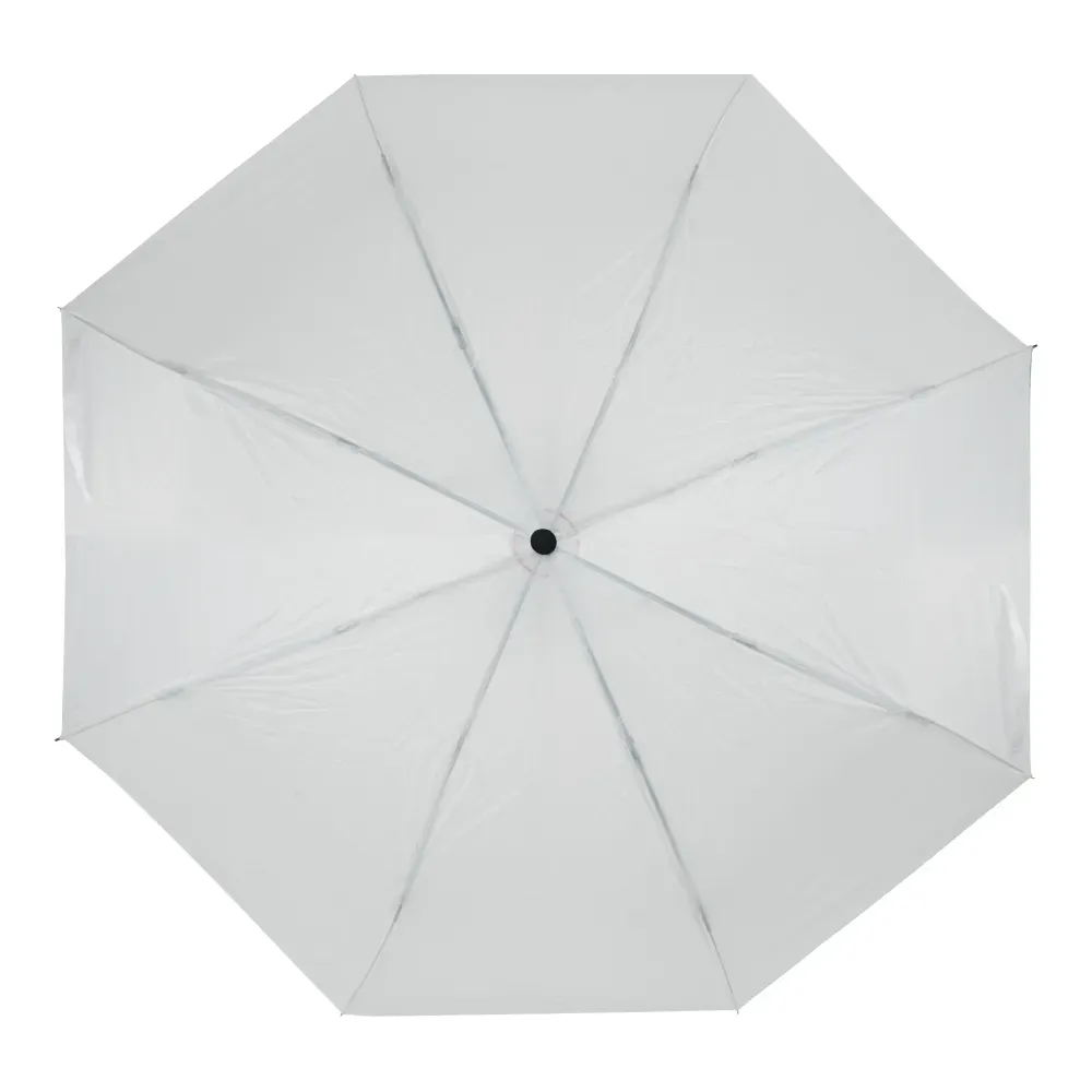 Bi-Fold Umbrella in White with Velcro Closure and Pouch