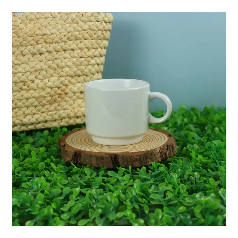 Ceramic Cups 10 Oz Glossy Finish White Color