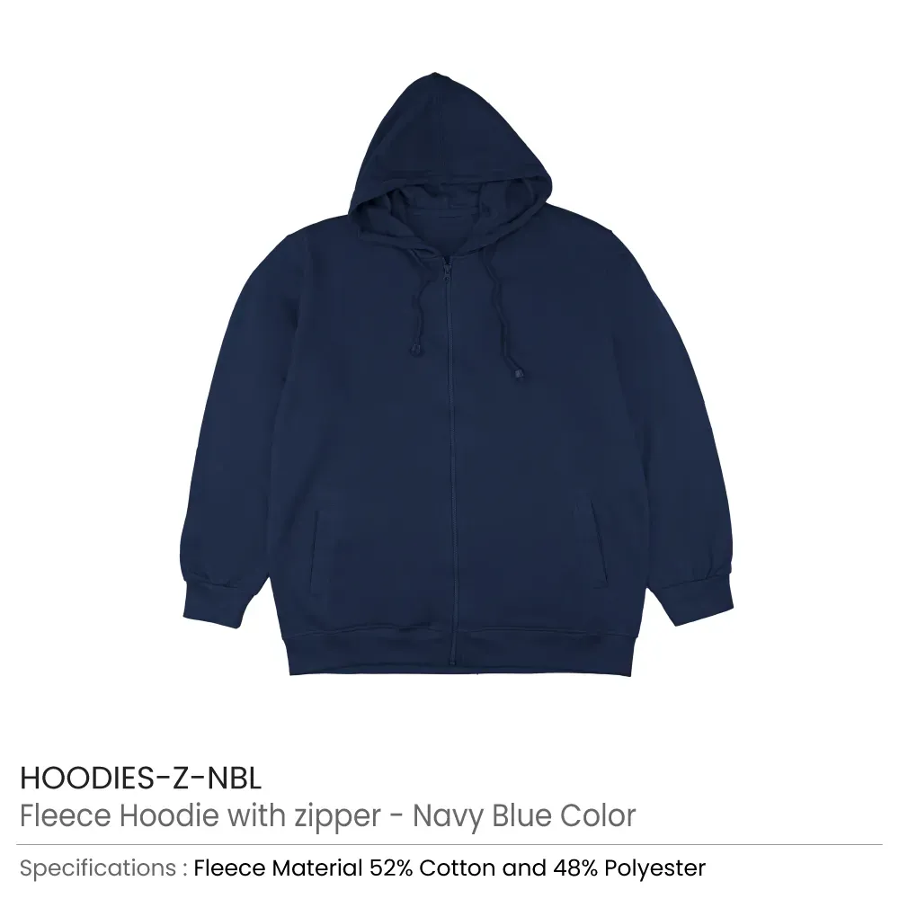 Fleece Hoodies with Zipper in (S to 3XL) Sizes