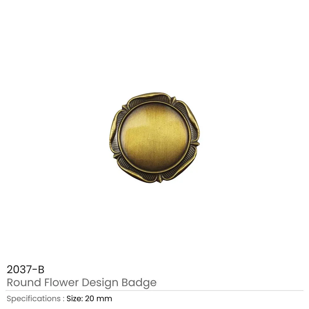 Round Flower Design Logo Badges