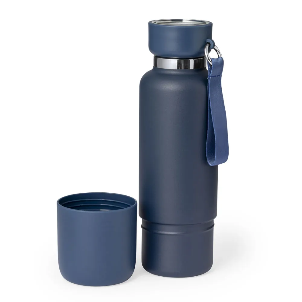 Multi-function SS Bottles, Double Wall, Base Cup, Lanyard, 500ml