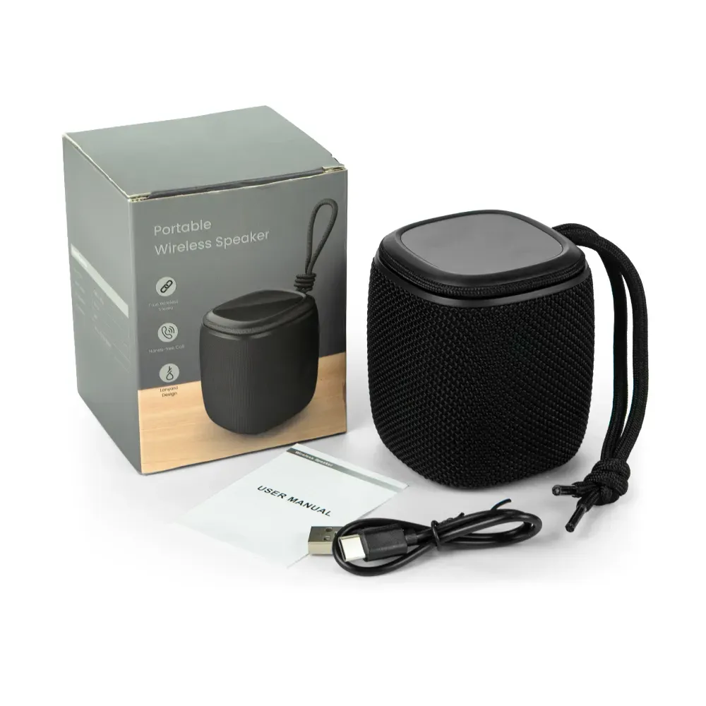 Portable Bluetooth Speaker with Light Up Logo and Lanyard
