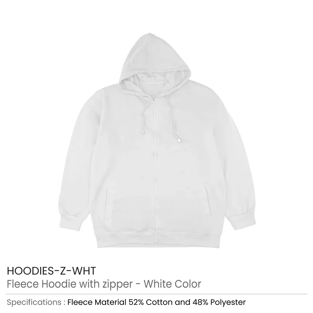 Fleece Hoodies with Zipper in (S to 3XL) Sizes