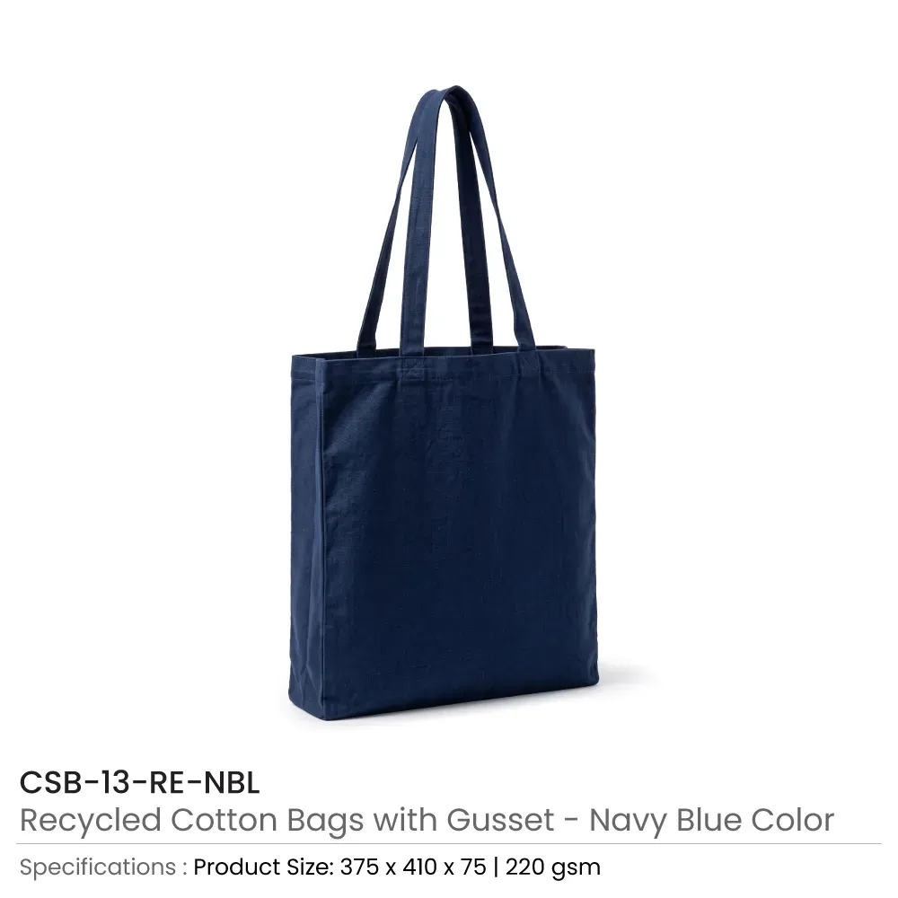 Recycled Cotton Tote Bags with Gusset 220 GSM