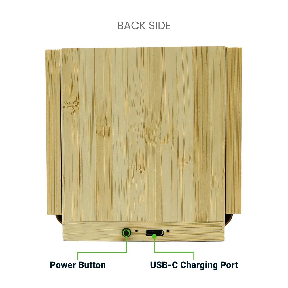 Foldable Bamboo Fast Wireless Charging Pad 15W with Mug Warmer and Pen Holder