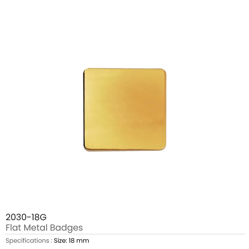 Square Flat Metal Badges