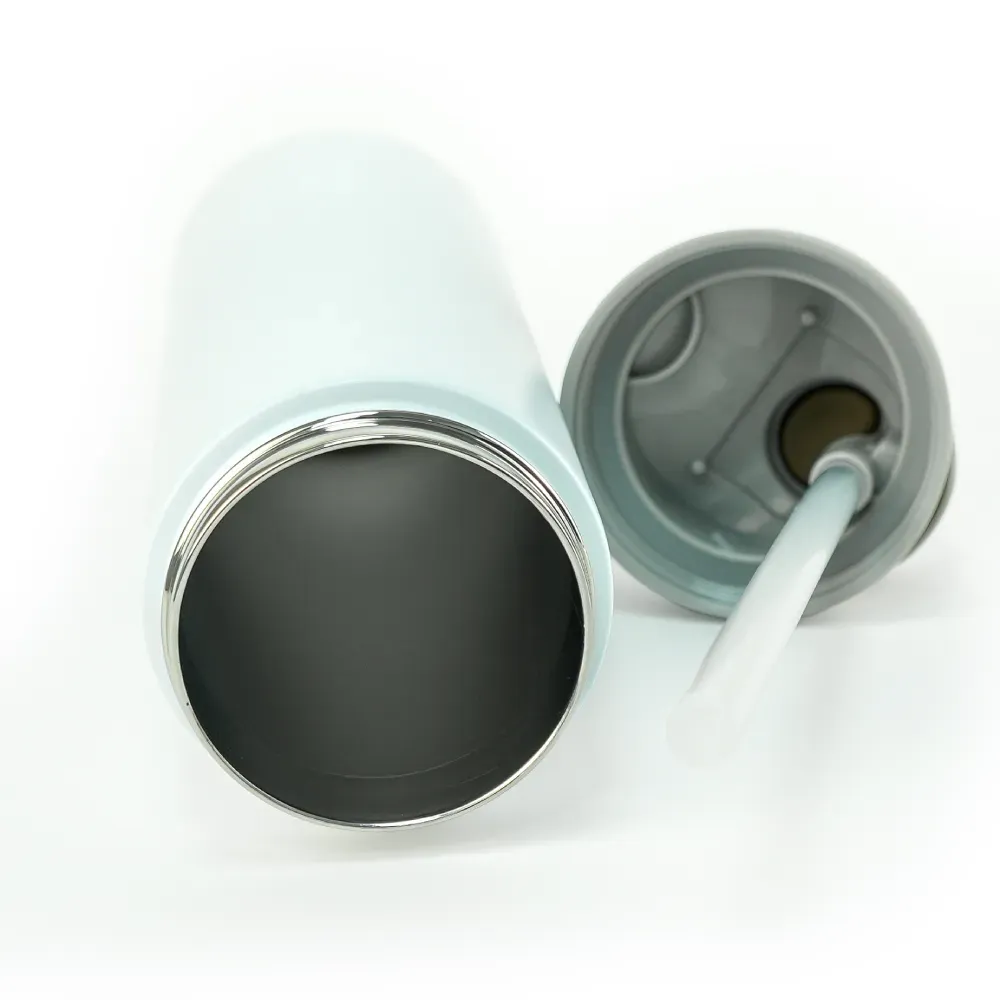 SS Bottles with Straw & Push Button Lid - Double-Wall Vacuum, 1Liter