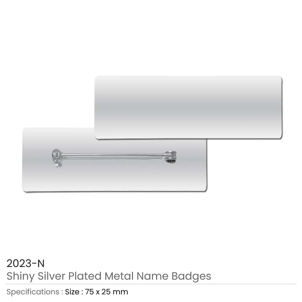 Shiny Gold and Silver Plated Metal Name Badges